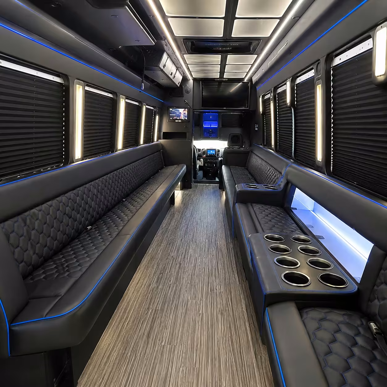 30 passenger party bus inside