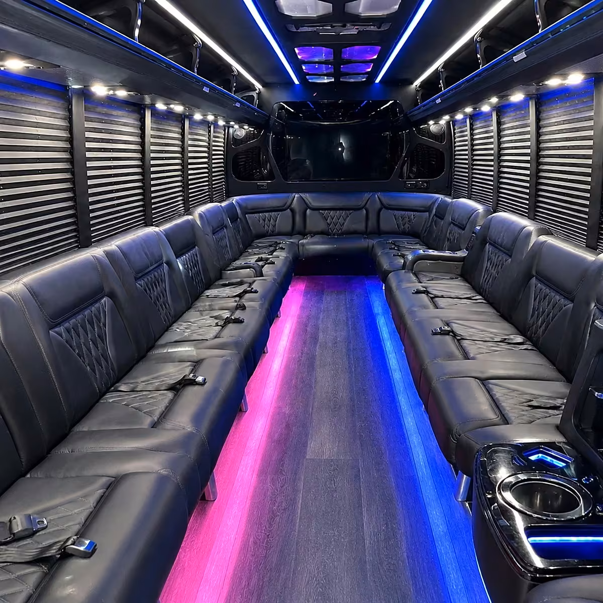 50 passenger party bus interior